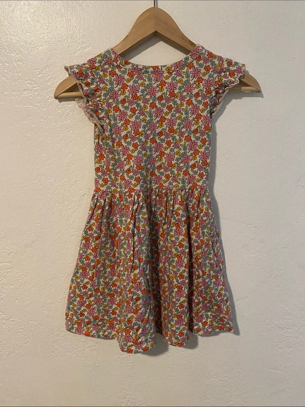 🌈5/25🌈 Old Navy 100% Cotton Flower Skater Sleeveless Dress w Pockets! size 8